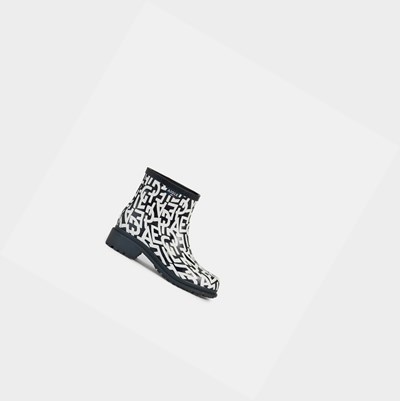 Aigle The Urban Ankle Women's Rain Boots White / Black | 310-APSJFW