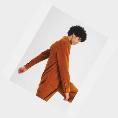 Aigle This Season's Velvet Men's Shirts Orange | 719-SRCAMY