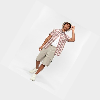 Aigle Traditional Check Men's Shirts Pink / White | 289-GTIFYX