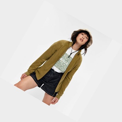 Aigle Warm Women's Fleece Jackets Olive | 923-YWDAMS