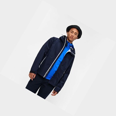 Aigle Waterproof Men's Coats & Jackets Navy | 280-BCTPJM