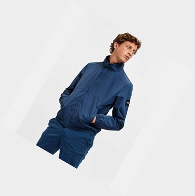 Aigle Windproof And Water-repellent Men's Coats & Jackets Blue | 648-HYZOGF